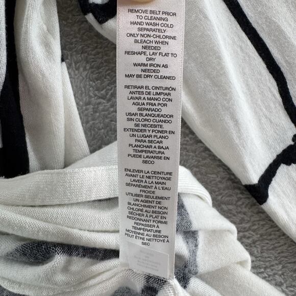 Chicos Cardigan Women 3 XL/16 White Black Abstract Long Open Front Long Sleeve - Picture 13 of 13